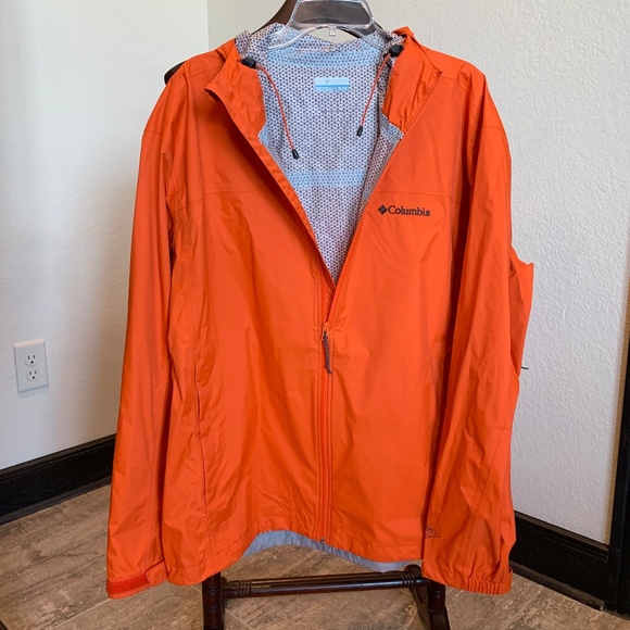 columbia orange rain jacket